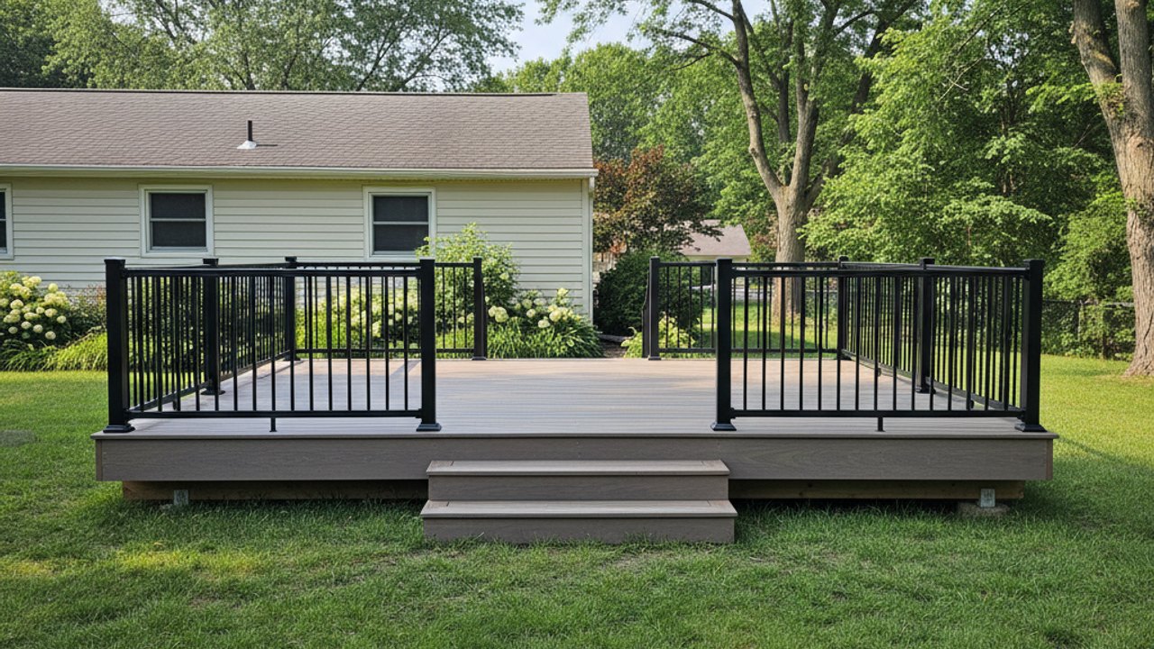 Custom Deck Design completed by Summit Deck Co in Windsor, NY